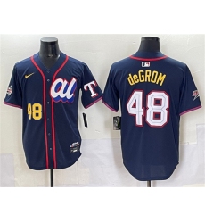 Men's American League #48 Jacob deGrom Navy 2025 All-Star Edition Limited Stitched Baseball Jersey