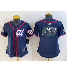 Women's American League Tampa Bay Rays Team Big Logo Navy 2025 All-Star Edition Limited Stitched Baseball Jersey(Run Small)