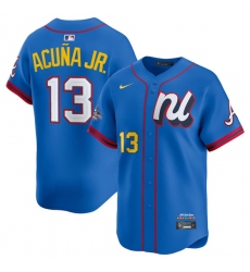 Men's National League #13 Ronald Acuna Jr. Blue 2025 All-Star Edition Limited Stitched Baseball Jersey