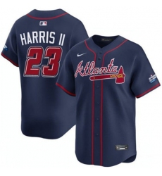 Men's Atlanta Braves #23 Michael Harris II Navy 2025 Speedway Classic Alternate Limited Stitched Baseball Jersey