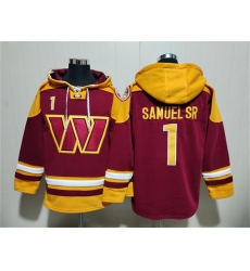 Men's Washington Commanders #1 Deebo Samuel Sr. Burgundy Ageless Must-Have Lace-Up Pullover Hoodie