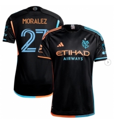 Men's New York City FC Maximiliano Moralez adidas Black 2024 24 7 Kit Authentic Player Jersey