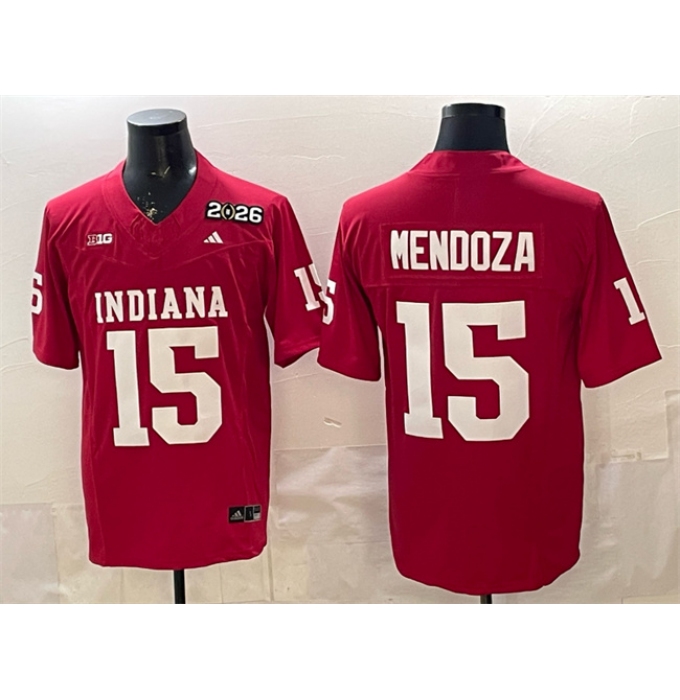 Men's Indiana Hoosiers #15 Fernando Mendoza Red F.U.S.E. 2026 Patch Stitched Basketball Jersey