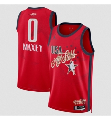 Men's 2026 All-Star #0 Tyrese Maxey Red Stitched Basketball Jersey