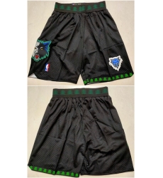 Men's Minnesota Timberwolves Black Shorts (Run Small)