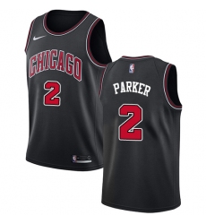 Women's Nike Chicago Bulls #2 Jabari Parker Swingman Black NBA Jersey Statement Edition
