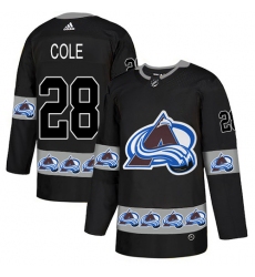 Men's Adidas Colorado Avalanche #28 Ian Cole Authentic Black Team Logo Fashion NHL Jersey