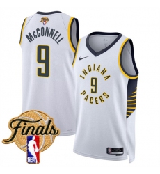 Men's Indiana Pacers #9 T.J. McConnell White 2025 Finals Association Edition Stitched Basketball Jersey