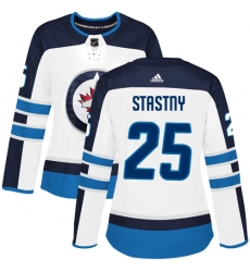 Women's Adidas Winnipeg Jets #25 Paul Stastny Authentic White Away NHL Jersey