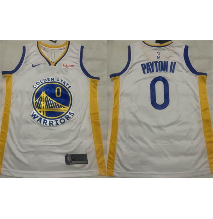 Men's Golden State Warriors #0 Gary Payton II White Association Edition Stitched Basketball Jersey
