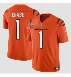 Men's Cincinnati Bengals #1 Ja'Marr Chase Orange 2026 F.U.S.E. 2-Star C Vapor Untouchable Limited Football Stitched Jersey