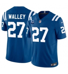 Men's Indianapolis Colts #27 Justin Walley Blue 2026 F.U.S.E. 1-Star C Vapor Limited Football Stitched Jersey