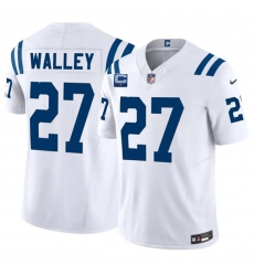 Men's Indianapolis Colts #27 Justin Walley White 2026 F.U.S.E. 1-Star C Vapor Limited Football Stitched Jersey