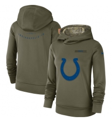 Women's Indianapolis Colts Nike Olive Salute to Service Sideline Therma Performance Pullover Hoodie