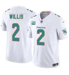 Men's Miami Dolphins #2 Malik Willis White 2026 F.U.S.E. 1-Star C Vapor Limited Football Stitched Jersey