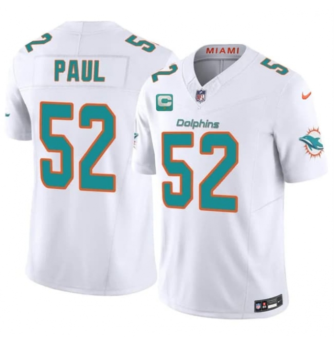 Men's Miami Dolphins #52 Patrick Paul White 2026 F.U.S.E. 1-Star C Vapor Limited Football Stitched Jersey