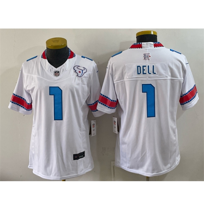 Youth Houston Texans #1 Tank Dell White 2026 F.U.S.E. Rivalries Collection Limited Stitched Football Jersey