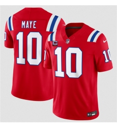 Men's New England Patriots #10 Drake Maye Red 2026 F.U.S.E. 2-Star C Vapor Limited Football Stitched Jersey