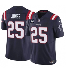 Men's New England Patriots #25 Marcus Jones Navy 2026 F.U.S.E. 2-Star C Vapor Limited Football Stitched Jersey