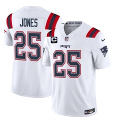 Men's New England Patriots #25 Marcus Jones White 2026 F.U.S.E. 2-Star C Vapor Limited Football Stitched Jersey