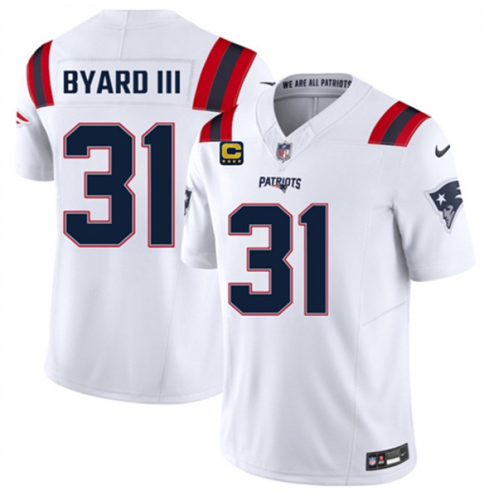 Men's New England Patriots #31 Kevin Byard III White 2026 F.U.S.E. 4-Star C Vapor Limited Football Stitched Jersey