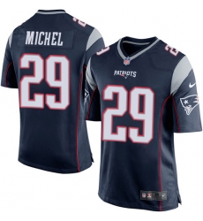 Men's Nike New England Patriots #29 Sony Michel Game Navy Blue Team Color NFL Jersey