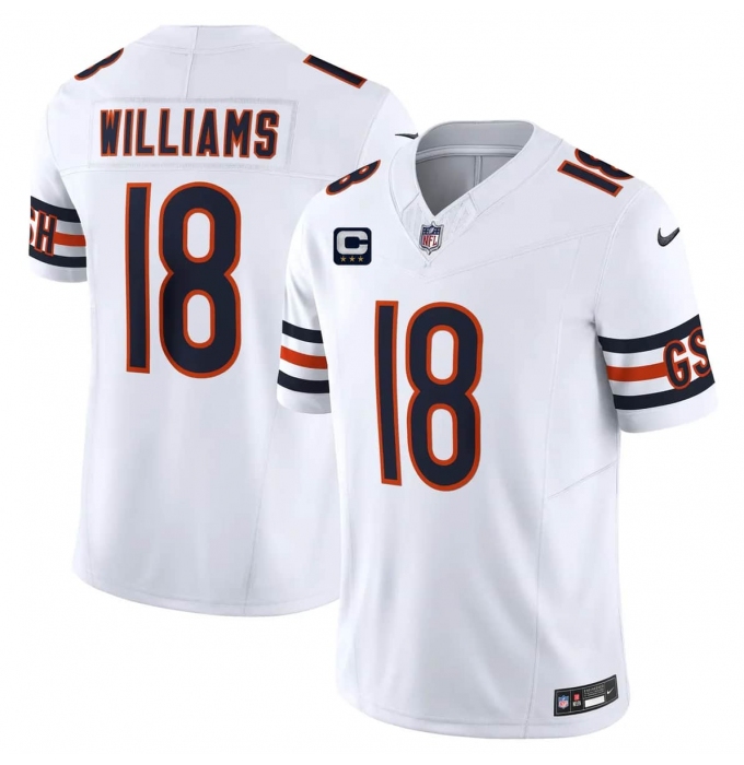 Men's Chicago Bears #18 Caleb Williams White 2026 F.U.S.E. With 3-star C Vapor Untouchable Limited Football Stitched Jersey