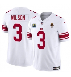 Men's New York Giants #3 Russell Wilson White 2025 F.U.S.E. With 4-star C And Walter Payton Vapor Untouchable Limited Football Stitched Jersey