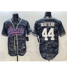 Men's New York Giants #44 Cam Skattebo Gray Camo With Cool Base Stitched Baseball Jersey