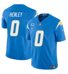 Men's Los Angeles Chargers #0 Daiyan Henley Blue 2026 F.U.S.E. 2-Star C Vapor Limited Football Stitched Jersey