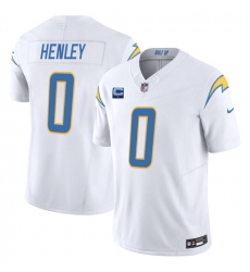 Men's Los Angeles Chargers #0 Daiyan Henley White 2025 F.U.S.E With 1-Star C Vapor Limited Stitched Football Jersey
