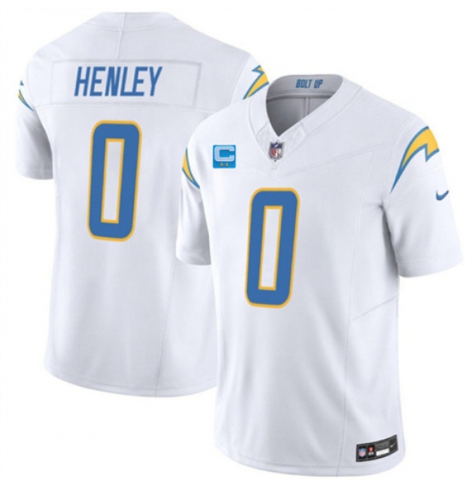 Men's Los Angeles Chargers #0 Daiyan Henley White 2026 F.U.S.E. 2-Star C Vapor Limited Football Stitched Jersey