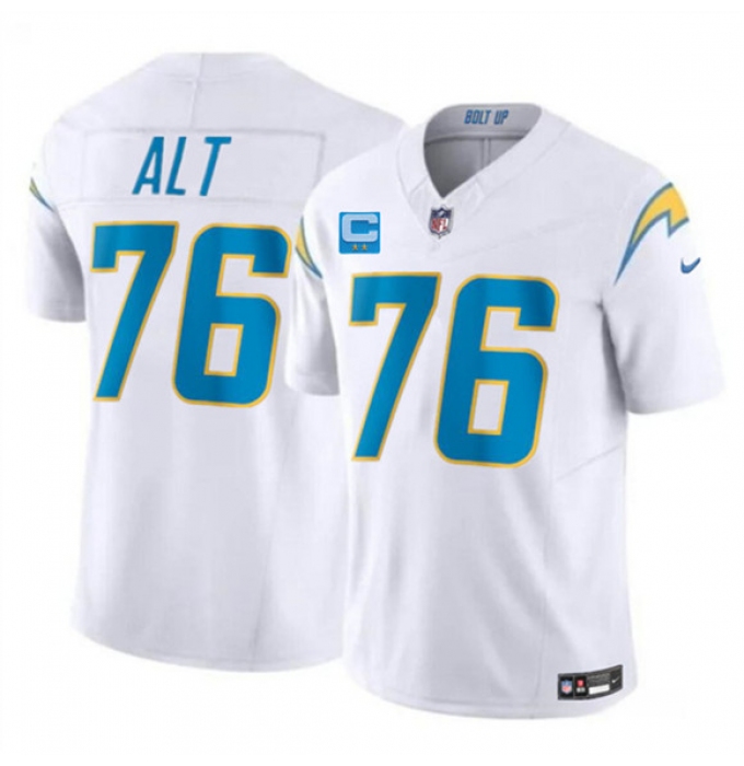 Men's Los Angeles Chargers #76 Joe Alt White 2026 F.U.S.E. 2-Star C Vapor Limited Football Stitched Jersey