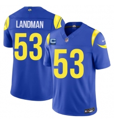 Men's Los Angeles Rams #53 Nate Landman Royal 2026 F.U.S.E. 2-Star C Vapor Limited Football Stitched Jersey