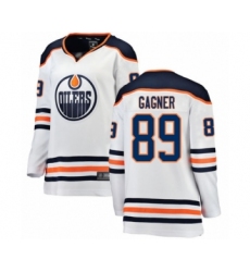 Women's Edmonton Oilers #89 Sam Gagner Authentic White Away Fanatics Branded Breakaway Hockey Jersey