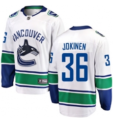 Youth Vancouver Canucks #36 Jussi Jokinen Fanatics Branded White Away Breakaway NHL Jersey