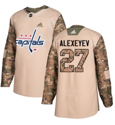 Youth Adidas Washington Capitals #27 Alexander Alexeyev Authentic Camo Veterans Day Practice NHL Jersey