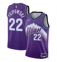 Men's Utah Jazz #22 Kyle Filipowski Purple 2025 Icon Edition Stitched Basketball Jersey