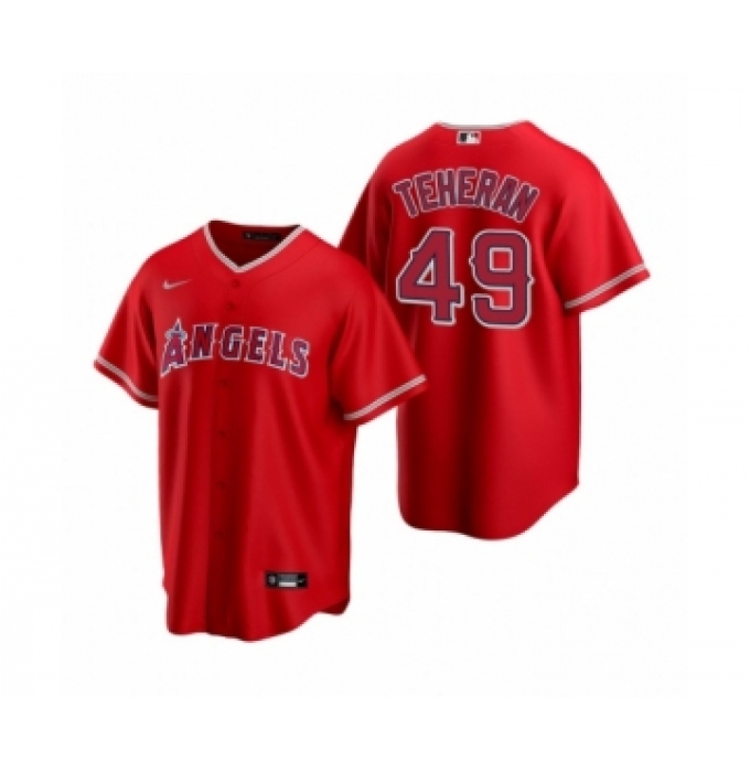 Men's Julio Teheran #49 Los Angeles Angels Red Replica Alternate Jersey