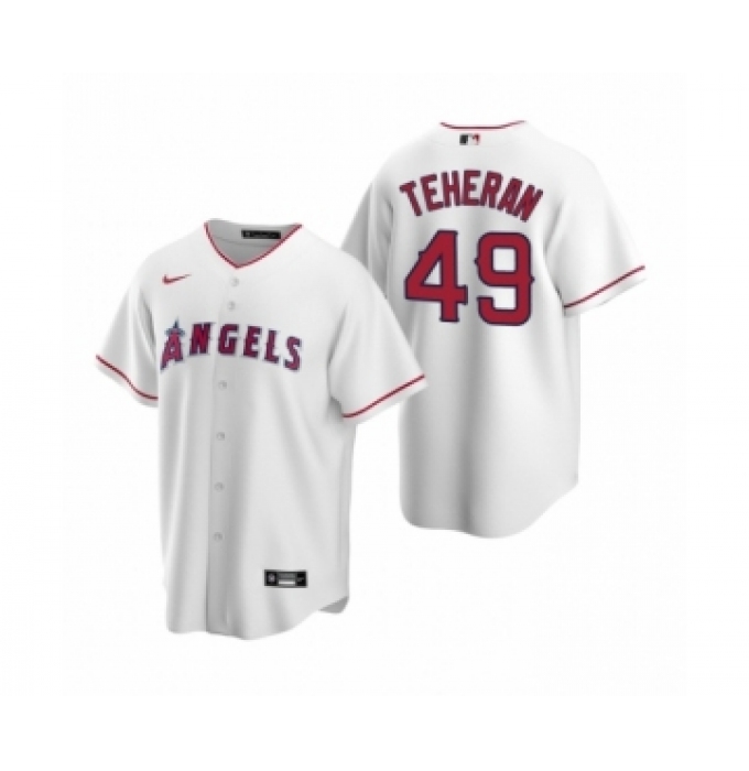 Men's Julio Teheran #49 Los Angeles Angels White Replica Home Jersey