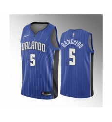 Men's Orlando Magic #5 Paolo Banchero Blue 2022 Draft Basketball Stitched Jersey