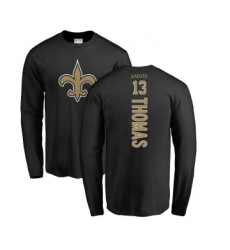 Football New Orleans Saints #13 Michael Thomas Black Backer Long Sleeve T-Shirt