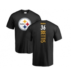 Football Pittsburgh Steelers #36 Jerome Bettis Black Backer T-Shirt