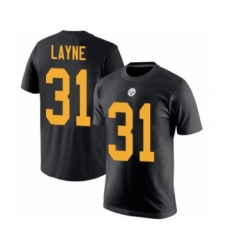 Pittsburgh Steelers #31 Justin Layne Black Rush Pride Name & Number T-Shirt