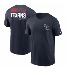 Men's Houston Texans Navy Team Incline T Shirt