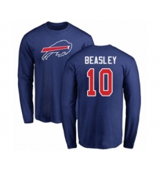 Football Buffalo Bills #10 Cole Beasley Royal Blue Name & Number Logo Long Sleeve T-Shirt