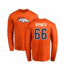Football Denver Broncos #66 Dalton Risner Orange Name & Number Logo Long Sleeve T-Shirt