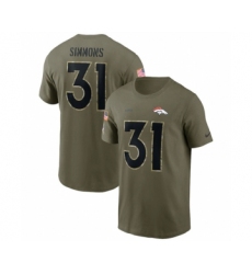 Men's Denver Broncos #31 Justin Simmons 2022 Olive Salute to Service T-Shirt