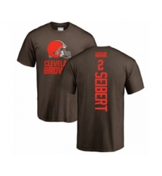 Football Cleveland Browns #2 Austin Seibert Brown Backer T-Shirt