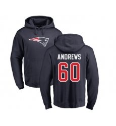 Football New England Patriots #60 David Andrews Navy Blue Name & Number Logo Pullover Hoodie